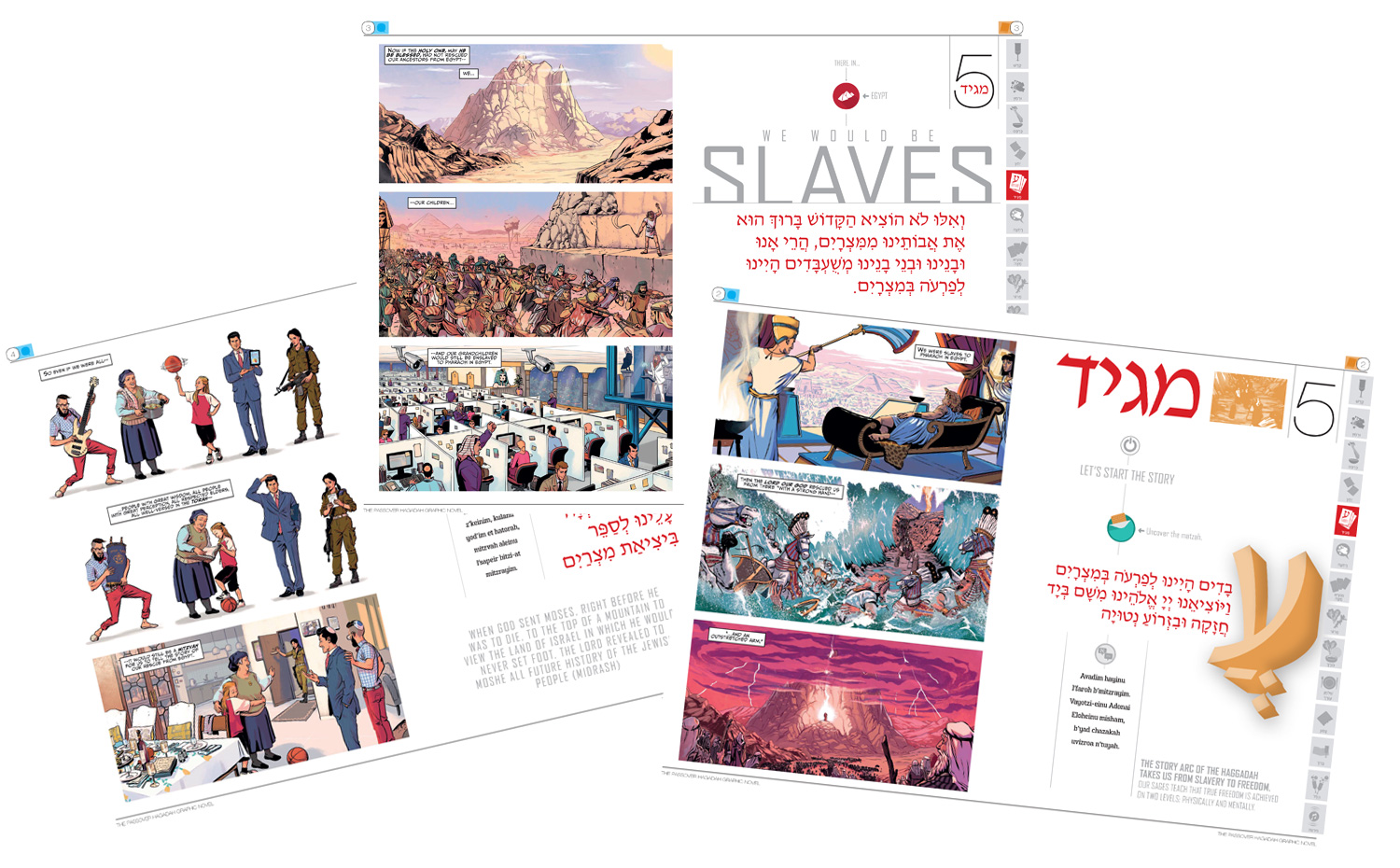 Sample pages of the Passover Haggadah Graphic Novel